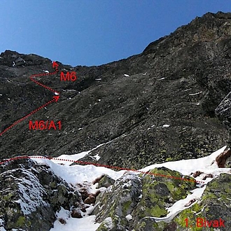 First ascent on the north-eastern wall of Rysy, Tatras